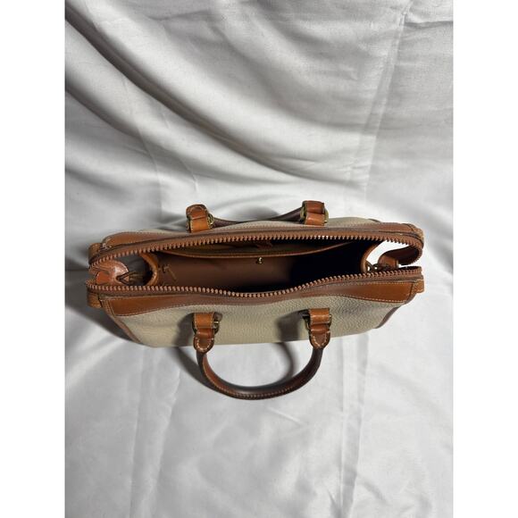 Vintage Dooney & Bourke Beige Brown Pebble Leather Satchel - Picture 9 of 16